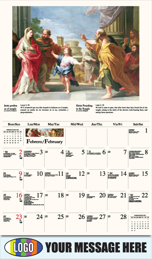 2025 Promotional Calendar | Catholic Art Bilingual | Low As 65¢ Inside Church Calendar 2025 Printable