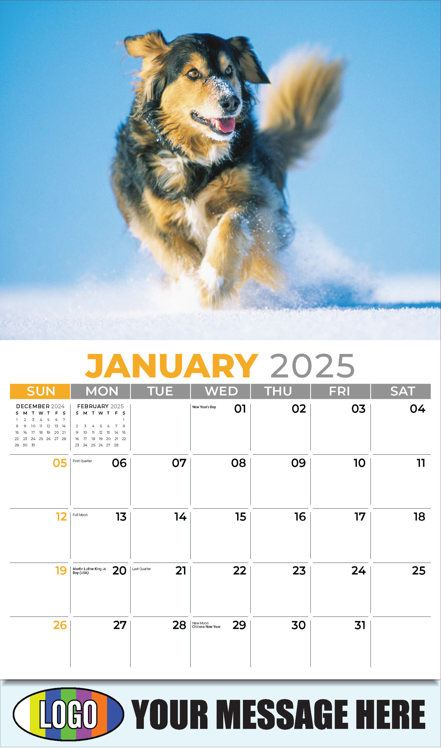 2025 Promotional Calendar | Household Pets And Animals | Low As 65¢ in Free Printable Dog Calendar 2025