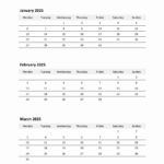 2025 Q1 Three Month Calendar (January, February, And March) Pertaining To Printable Calendar 2025 January February March