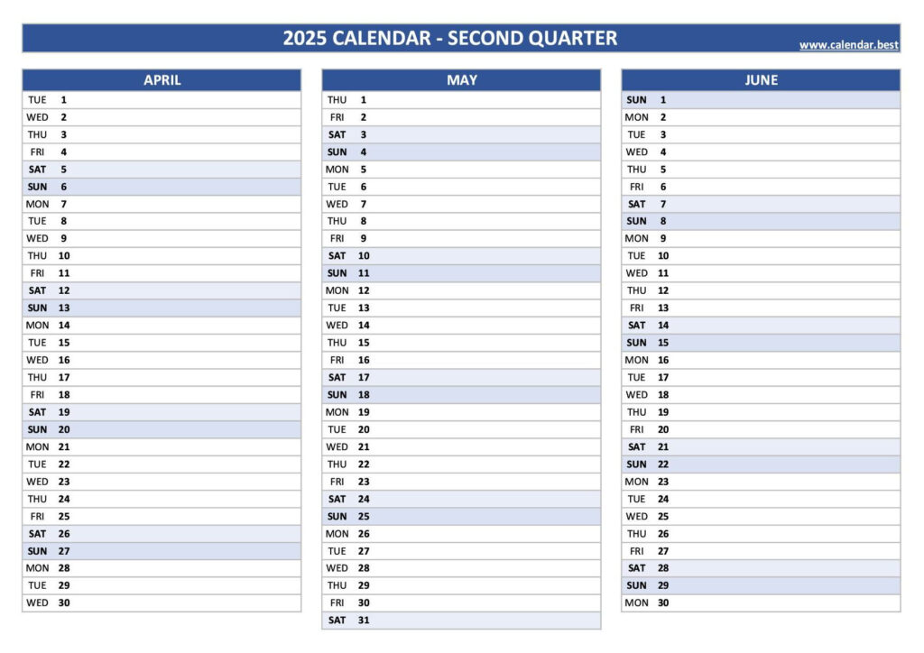 2025 Quarterly Calendar To Print For Free Printable Quarterly Calendar 2025