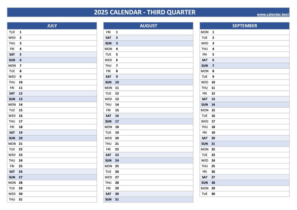 2025 Quarterly Calendar To Print With Regard To Quarterly 2025 Calendar Printable