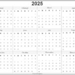 2025 Year Calendar | Yearly Printable For Year Calendar 2025 Printable