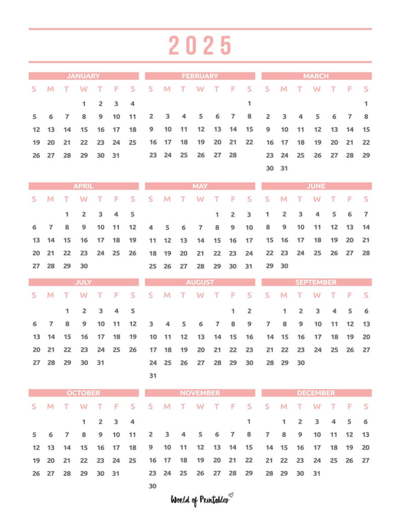 2025 Year Calendars   70 Best Printables   World Of Printables For Best Free Printable Calendar 2025