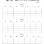 3 Month/Quarterly Calendars   84 Free Printables | Printabulls Inside Printable Calendar 3 Months Per Page 2025