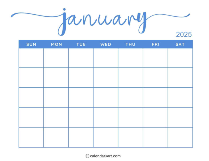 A Printable Calendar January 2025