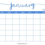 40+ Printable January 2025 Calendars | Free Pdf   Calendarkart For Printable Calendar 2025 Blank