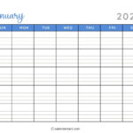 40+ Printable January 2025 Calendars | Free Pdf   Calendarkart Regarding Free Printable 2025 Calendar With Lines