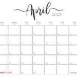 April 2025 Calendar   20 Cute & Free Printables | Saturdaygift For April 2025 Calendar Free Printable