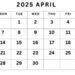 April 2025 Calendar Printable Pdf Template With Holidays Inside Printable Calendar April 2025 To March 2025