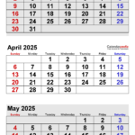 April 2025 Calendar | Templates For Word, Excel And Pdf For March April May Calendar 2025 Printable