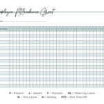 Attendance Sheets   52 Free Printables | Printabulls For 2025 Employee Attendance Calendar Printable Free Download