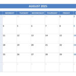 August 2025 Calendar  Calendar.best Throughout Blank August Calendar 2025 Printable