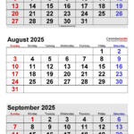 August 2025 Calendar | Templates For Word, Excel And Pdf For Printable Calendar July August September 2025