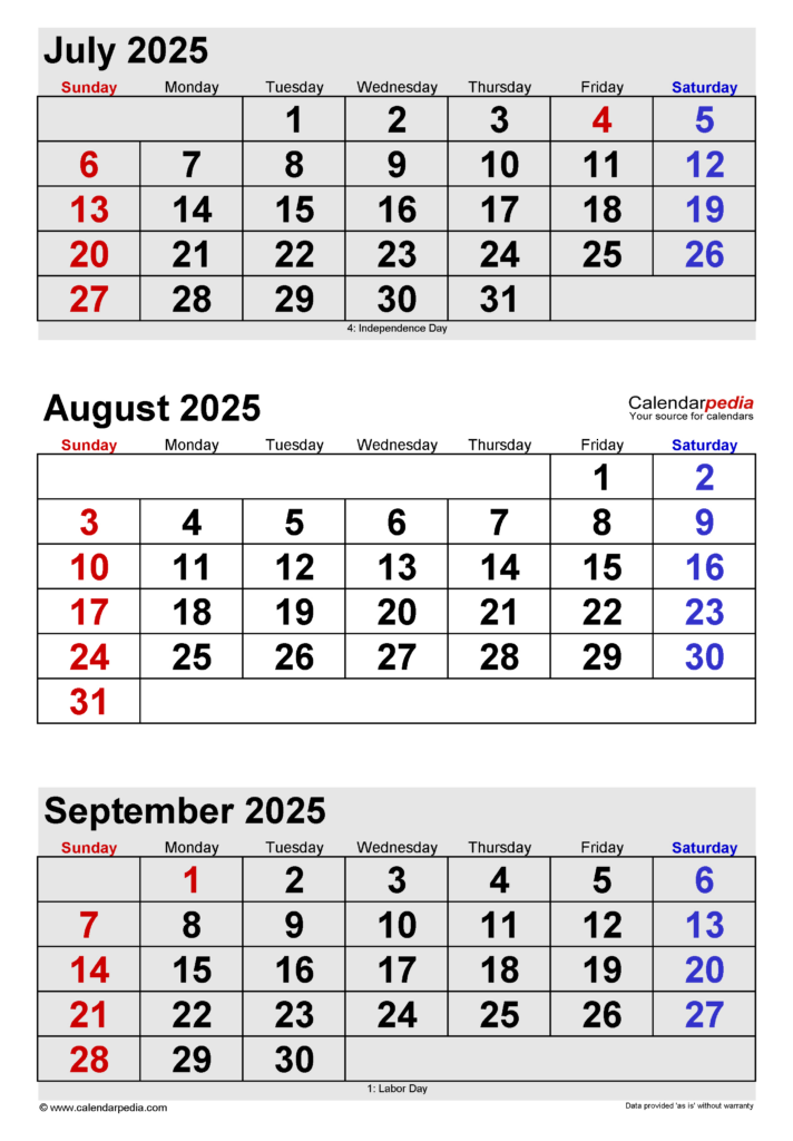 August 2025 Calendar | Templates For Word, Excel And Pdf For Printable Calendar July August September 2025