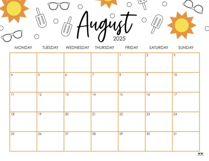 Free Printable Calendar 2025 August