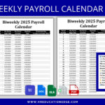 Biweekly Payroll Calendar 2025 Ms Editable Word, Excel Pay Period Inside Printable Federal Pay Period Calendar 2025