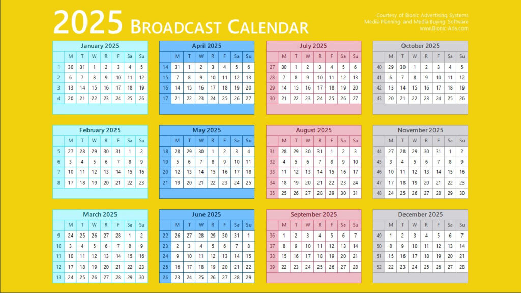 Broadcast Calendar 2025 – Free Downloads – Customizable Inside Broadcast Calendar 2025 Printable