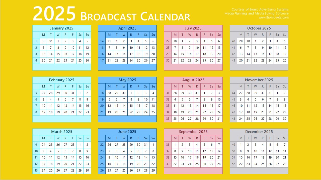 Broadcast Calendar 2025 – Free Downloads – Customizable throughout 2025 Broadcast Calendar Printable