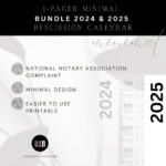 Bundle 2024 & 2025 Rescission Calendar Minimal Design Loan Signing Intended For 2025 Rescission Calendar Printable