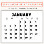 Buy Large Print Monthly Calendar, 2025, Senior Citizen Calendar Pertaining To Big Calendar 2025 Printable