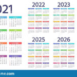 Calendar 2021 2022 2023 2024 2025 2026 2027 Years. Vector Pertaining To 3 Year Calendar 2025 To 2026 Printable