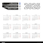 Calendar 2025 In Hebrew Language, Week Starts On Monday. Vector With Hebrew Calendar 2025 Printable