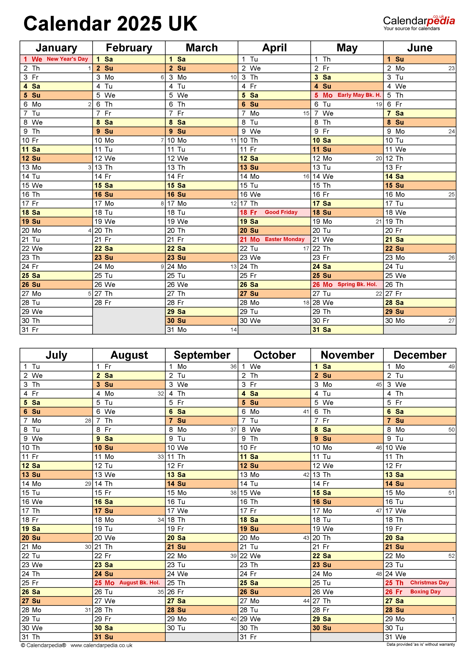 Calendar 2025 (Uk) - Free Printable Pdf Templates inside 6 Month Calendar 2025 Printable Free