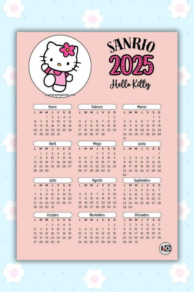 Calendario 2025 Hello Kitty For Printable Calendar 2025 Hello Kitty