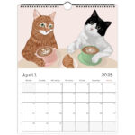 Cat Wall Calendar 2025, Cat Calendar, Calendar 2025 Cats, Cat Wall Throughout Printable Cat Calendar 2025