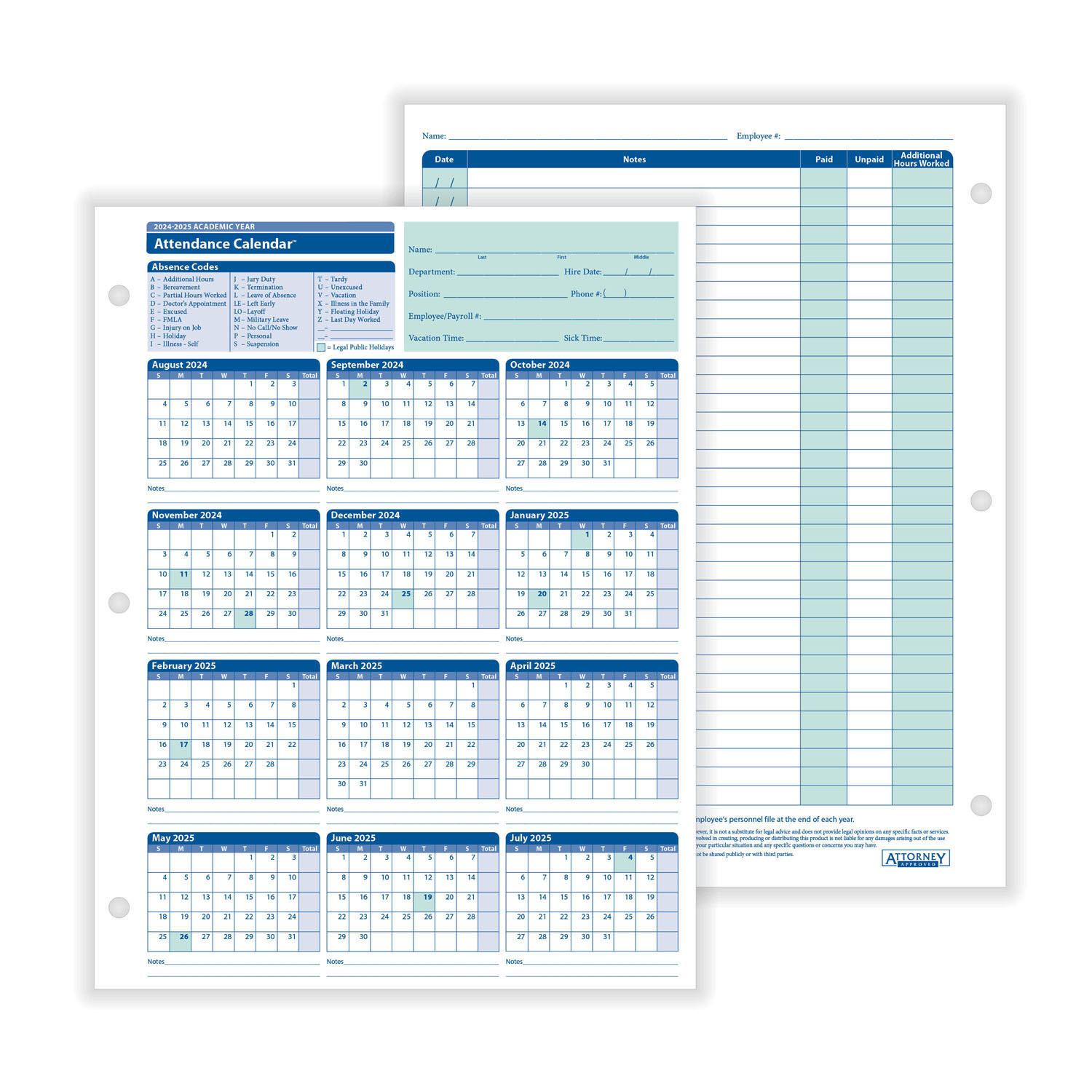 Complyrightdealer | 2024-2025 Academic Year Employee Attendance in Free Printable 2025 Employee Attendance Calendar