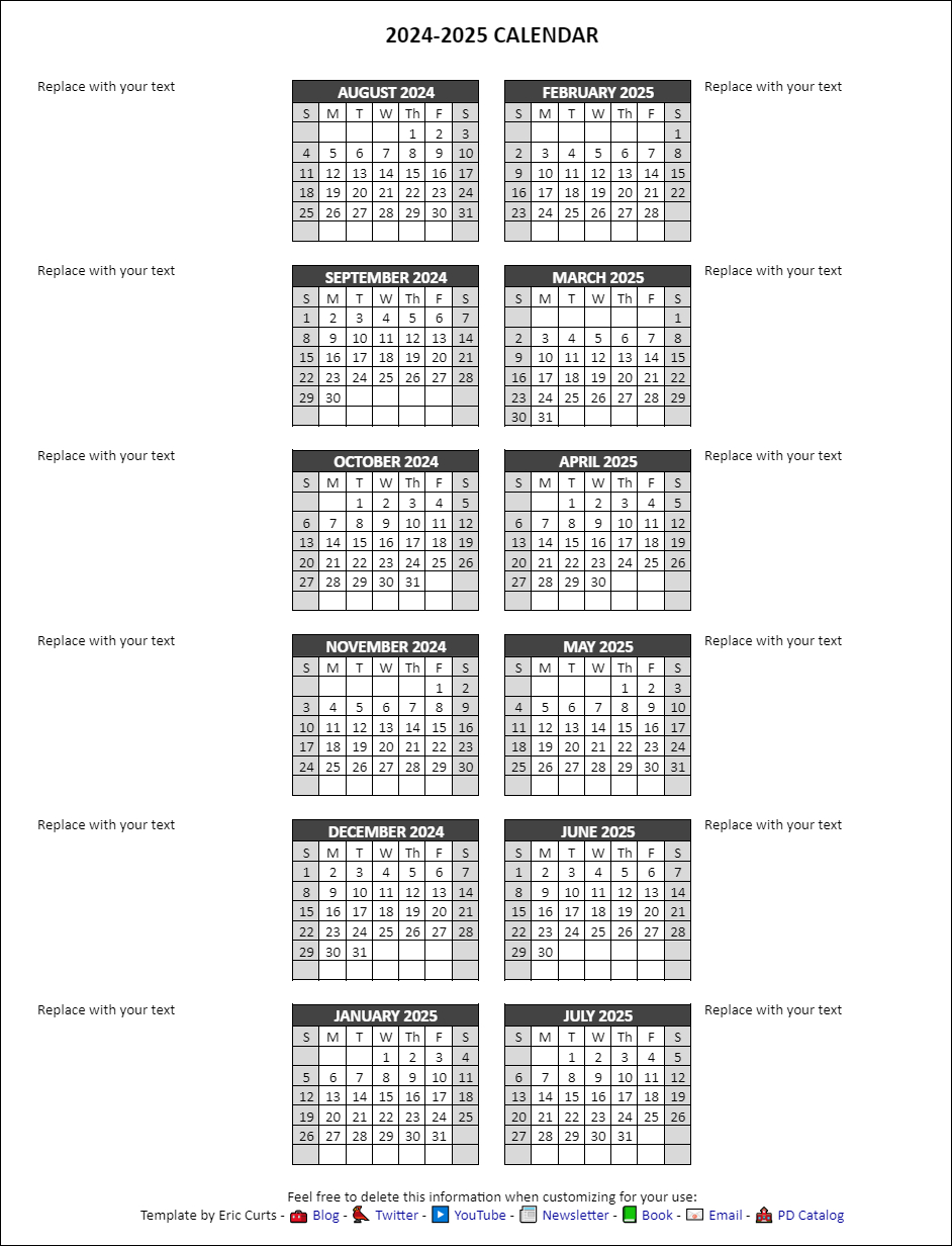 Control Alt Achieve: Google Docs Calendar Templates For The 2024 for Printable Google Calendar 2025