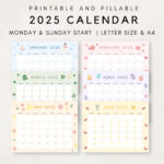 Cute 2025 Calendar Printable, Monthly Calendar 2025, 2025 Planner For Cute 2025 Printable Calendar