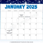 Cute 2025 Free Printable Monthly Calendars   Cassie Smallwood For 2025 Printable Calendar By Month With Holidays Printable Free