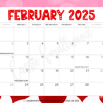 Cute 2025 Free Printable Monthly Calendars   Cassie Smallwood For Feb 2025 Calendar With Holidays Printable