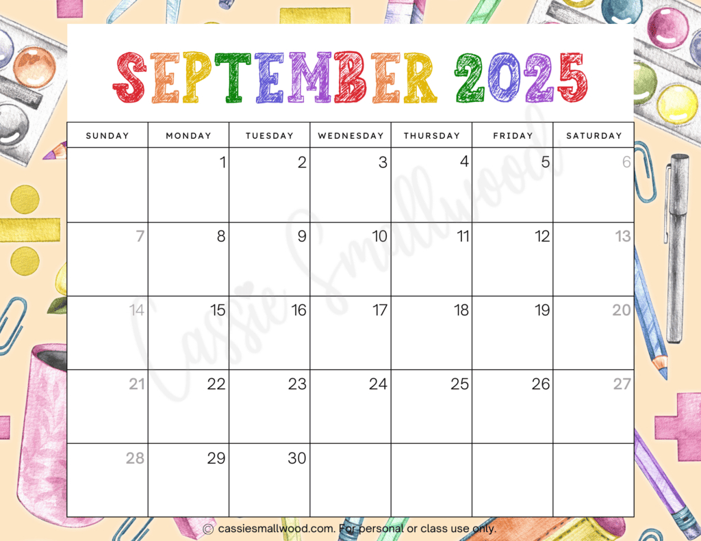 Cute 2025 Free Printable Monthly Calendars - Cassie Smallwood in Diy Calendar 2025 Printable