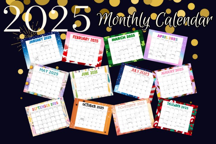 Free Printable Color Calendar 2025