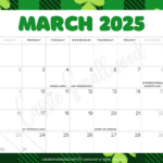 Cute 2025 Free Printable Monthly Calendars   Cassie Smallwood Inside March 2025 Calendar With Holidays Printable