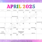 Cute 2025 Free Printable Monthly Calendars   Cassie Smallwood Throughout Printable April 2025 Calendar With Holidays