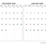 December 2024 And January 2025 Calendar | Calendar Quickly Inside Printable Calendar December 2024 January 2025