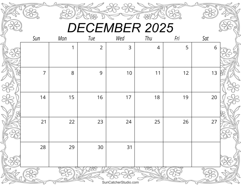 December 2025 Calendar (Free Printable) – Diy Projects, Patterns With Regard To December Free Printable Calendar 2025