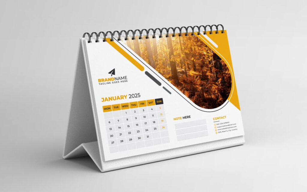 Desk Calendar 2025 Template Design Throughout 2025 Printable Desk Calendar