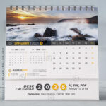 Desk Calendar 2025 Template Design Vol.07 (Adobe Illustrator Inside 2025 Printable Desk Calendar