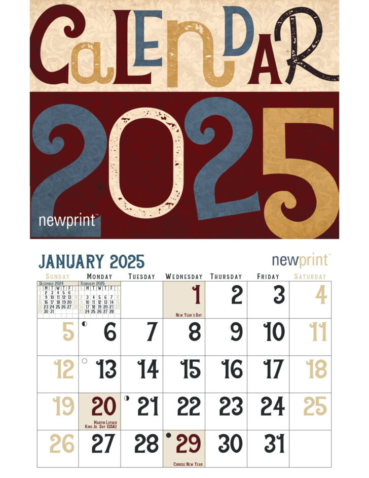 2025 Wall Calendar Printable Free