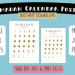 Druckbares Ramadan 2025 Kalender Islamisches Wandposter A2 / A3 Jpg Png Pdf    Etsy.de In Printable Ramadan Calendar 2025