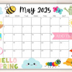 Editable May 2025 Calendar, Printable Calendar 2025, Cute Spring With Regard To Spring 2025 Calendar Printable