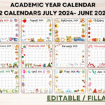 Editable School Calendar 2024 2025 From July To June Printable Inside Free Printable Calendar July 2024 June 2025