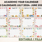 Editable School Calendar 2024 2025 From July To June Printable Inside July 2024 To June 2025 Calendar Printable