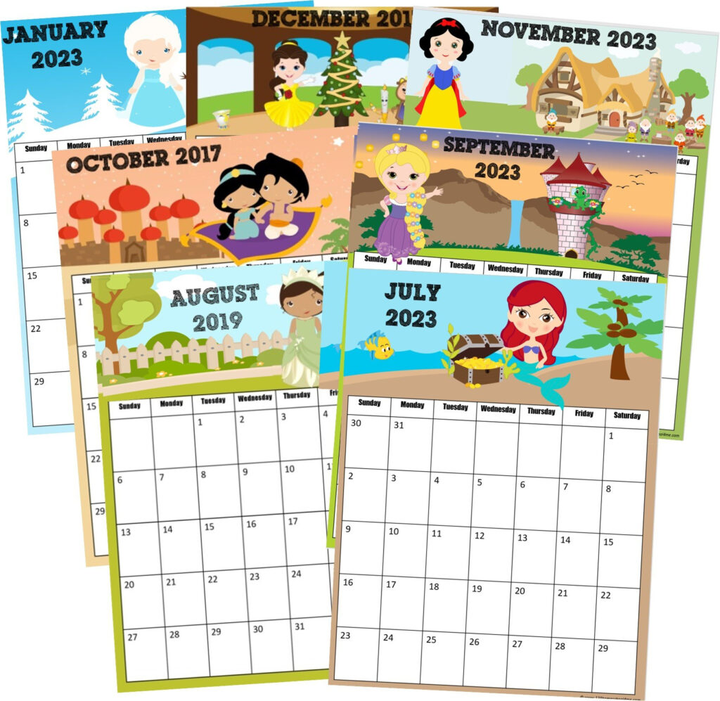 👑 Free Printable Disney Princess Calendar 2024 Inside Printable Disney Calendar 2025