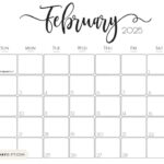 February 2025 Calendar   20 Cute & Free Printables | Saturdaygift Intended For Free Feb 2025 Calendar Printable