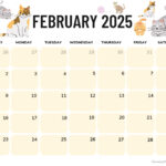 February 2025 Calendar (52 Free Pdf Printables) For Free Printable Cat Calendar 2025